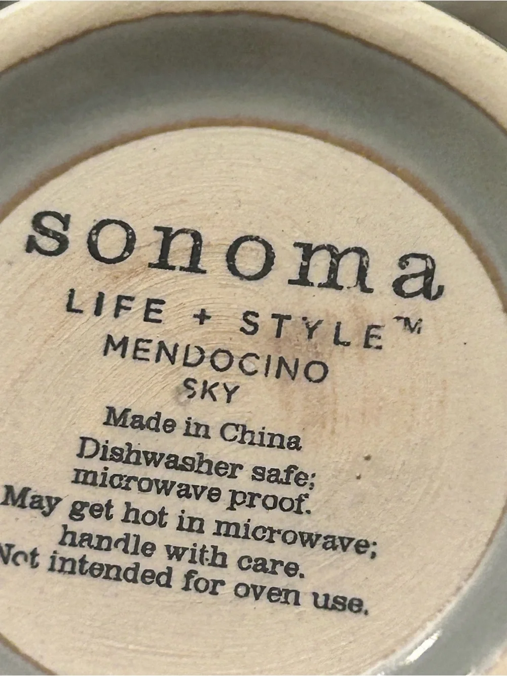 SET OF 3 SONOMA MENDOCINO SKY OATMEAL DESSERT BOWLS BLUE 4 3/4